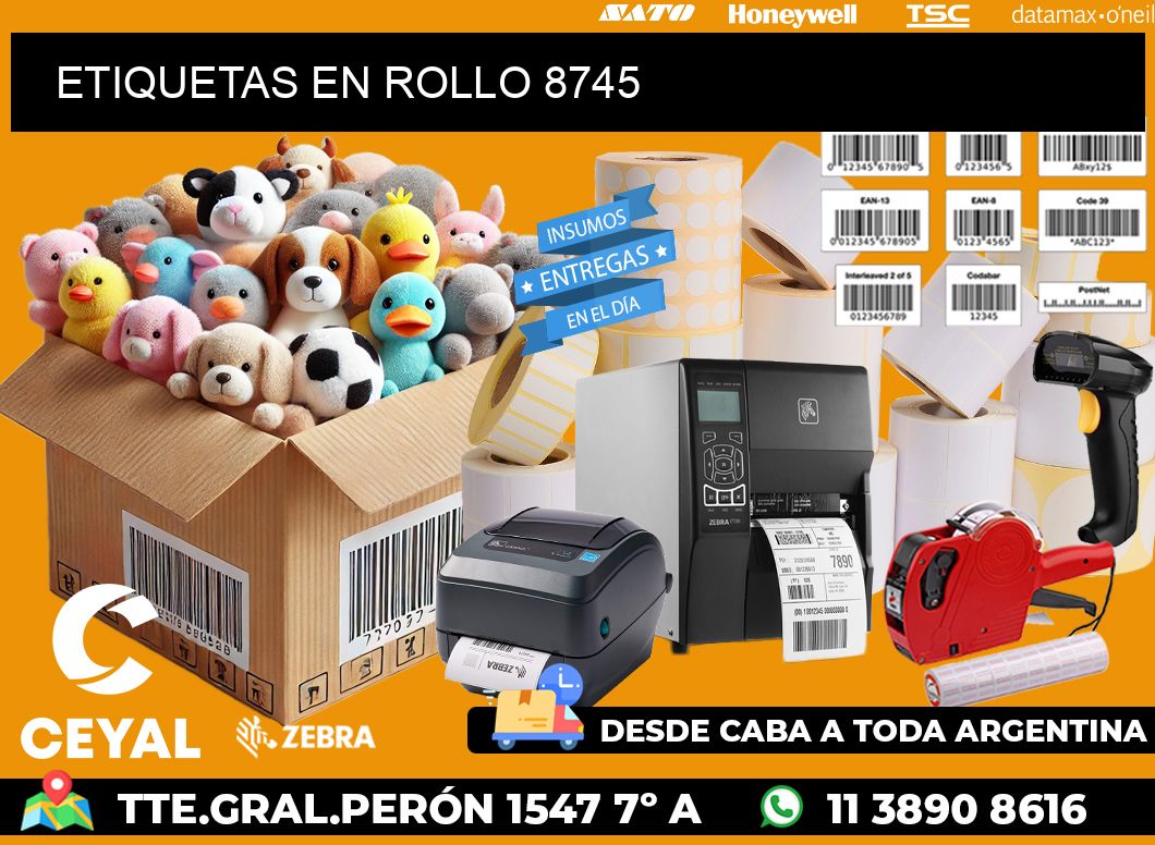 ETIQUETAS EN ROLLO 8745