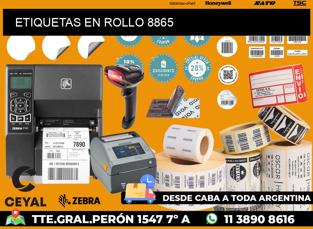 ETIQUETAS EN ROLLO 8865