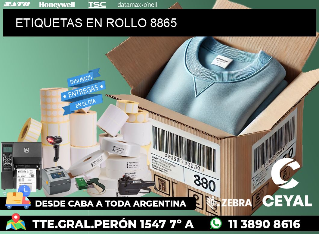 ETIQUETAS EN ROLLO 8865