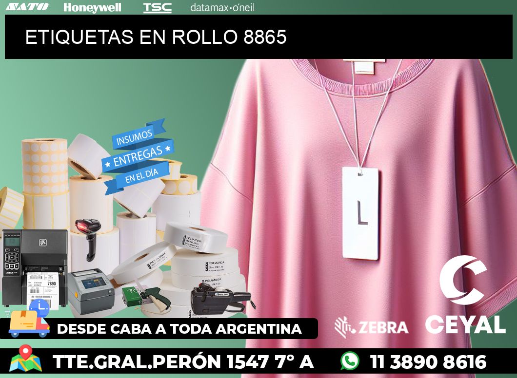 ETIQUETAS EN ROLLO 8865