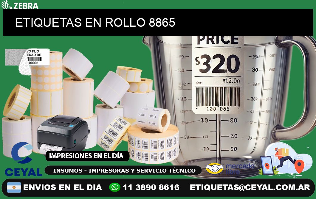 ETIQUETAS EN ROLLO 8865