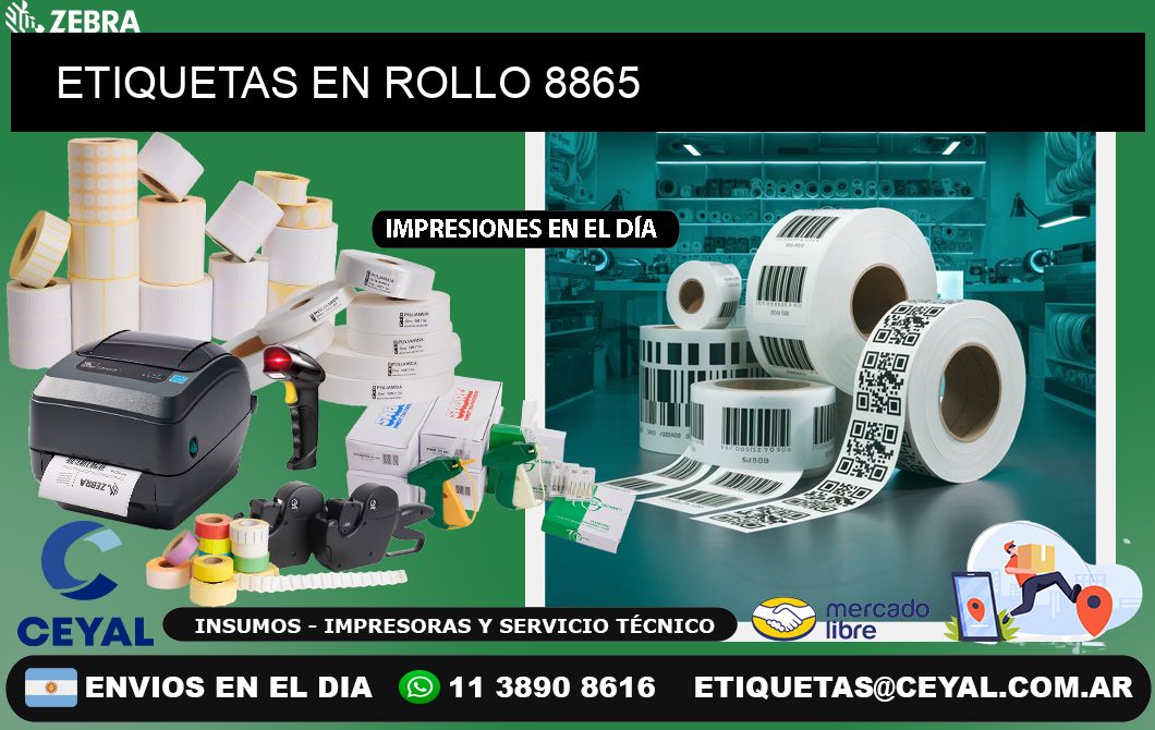 ETIQUETAS EN ROLLO 8865