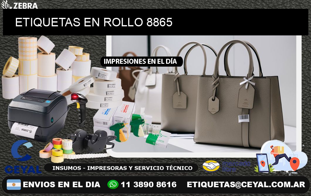 ETIQUETAS EN ROLLO 8865