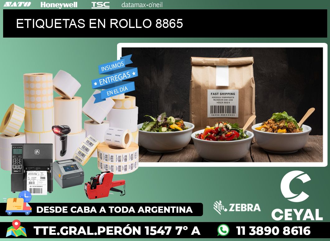 ETIQUETAS EN ROLLO 8865