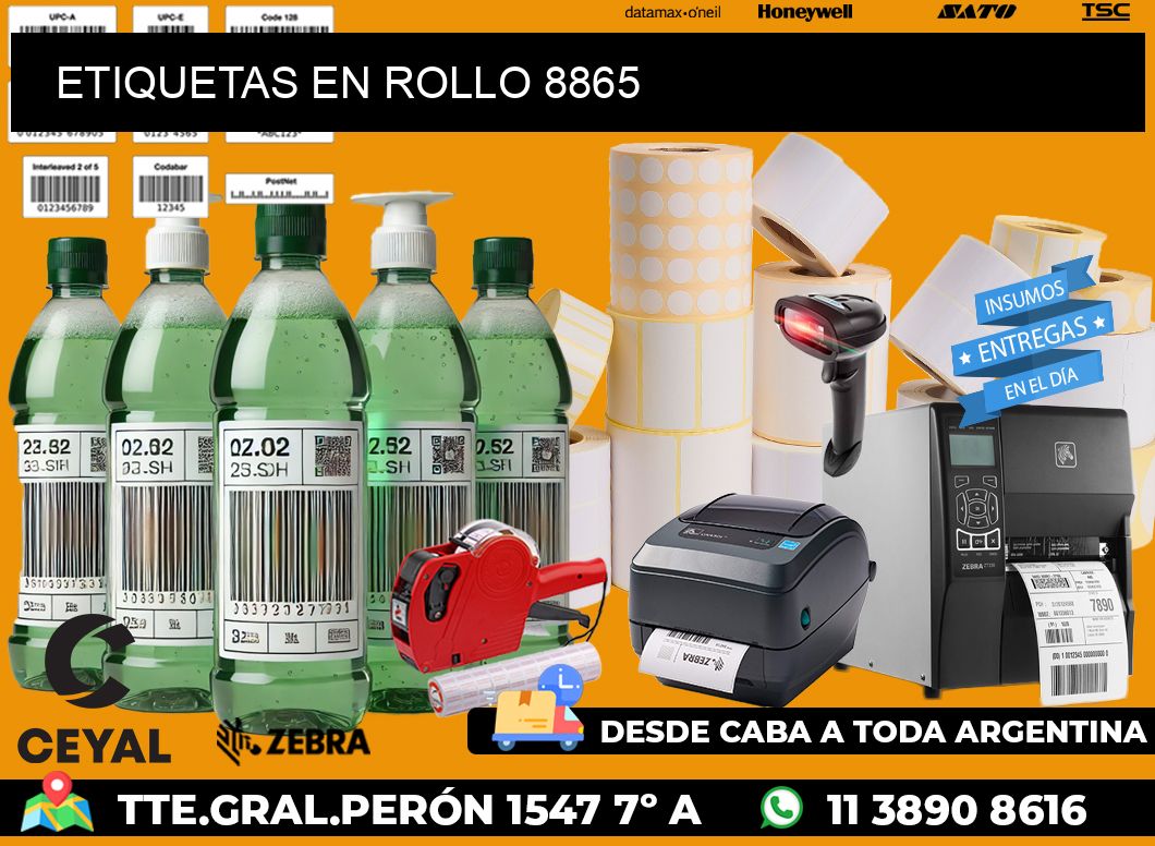 ETIQUETAS EN ROLLO 8865