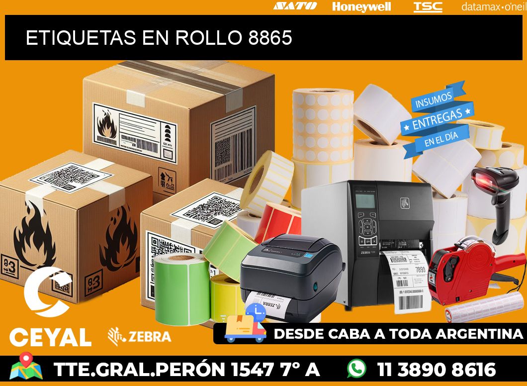 ETIQUETAS EN ROLLO 8865