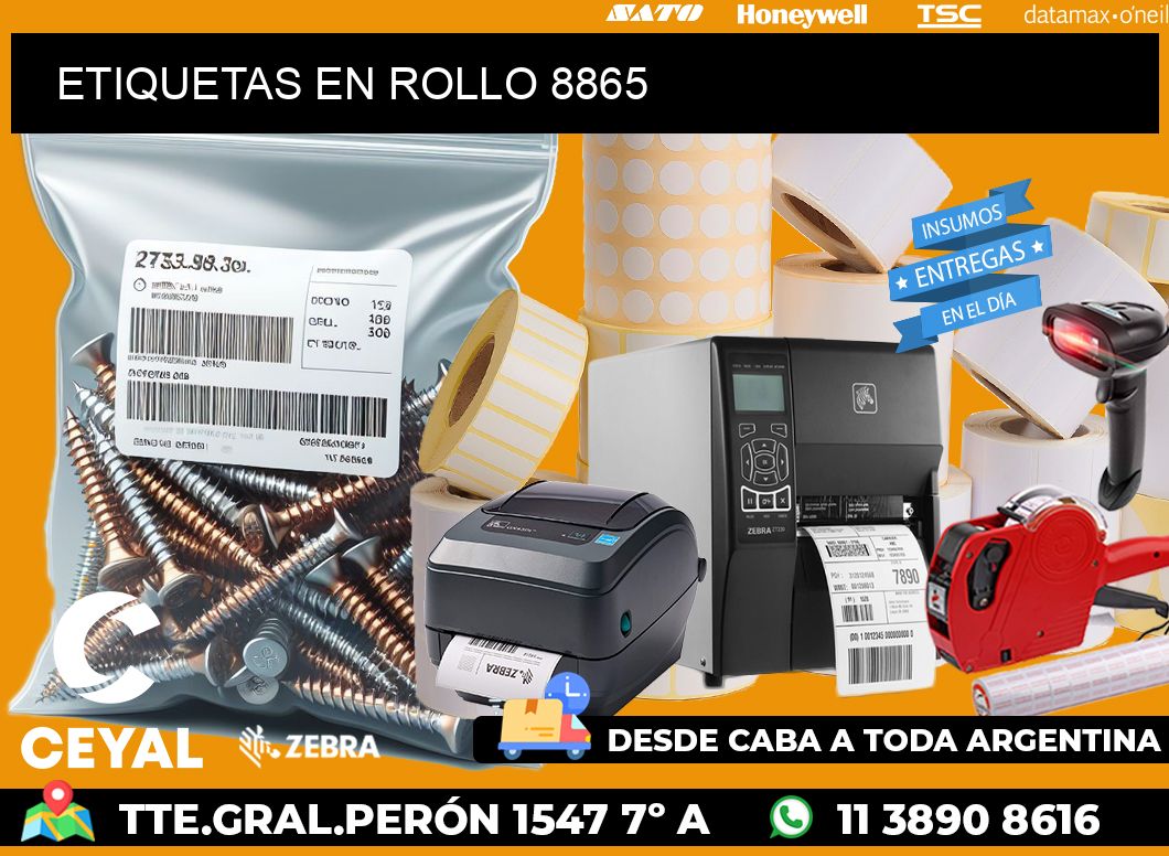 ETIQUETAS EN ROLLO 8865