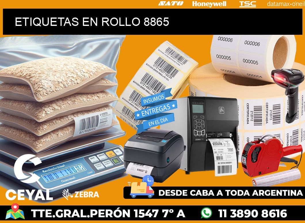 ETIQUETAS EN ROLLO 8865