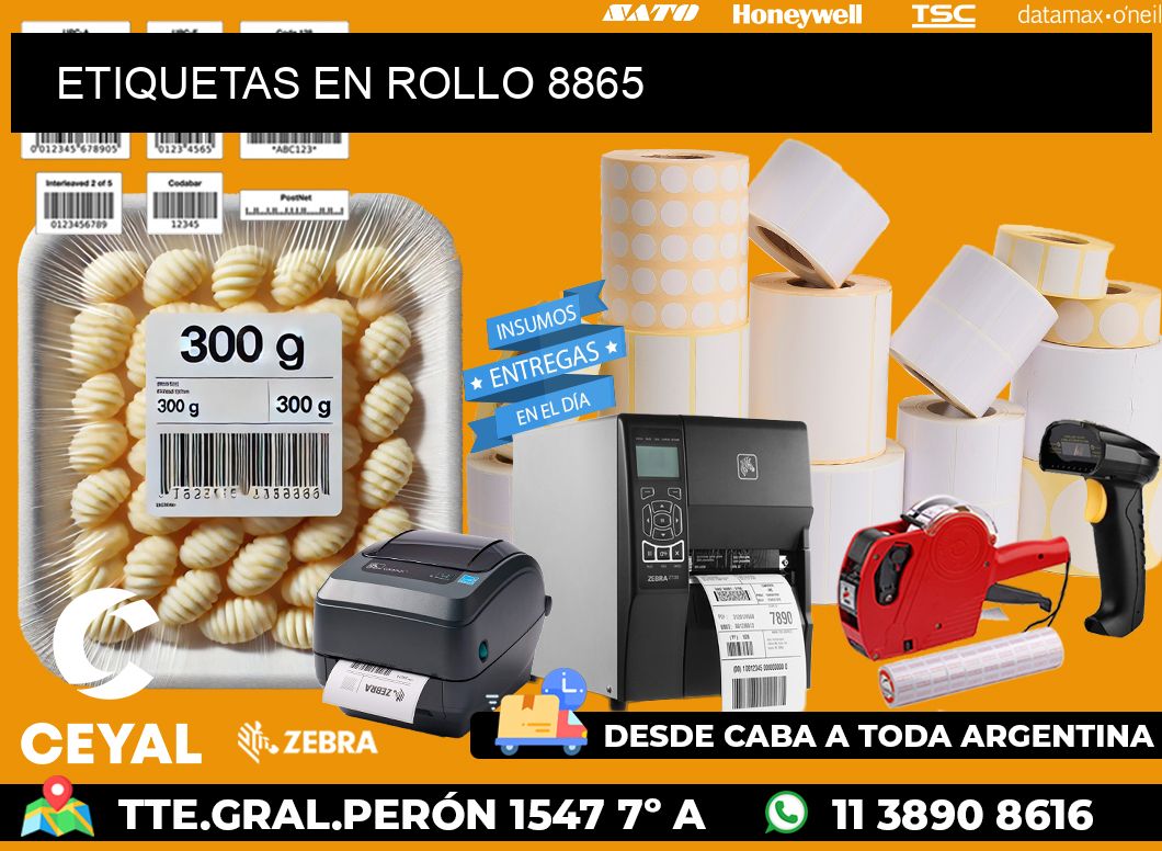 ETIQUETAS EN ROLLO 8865