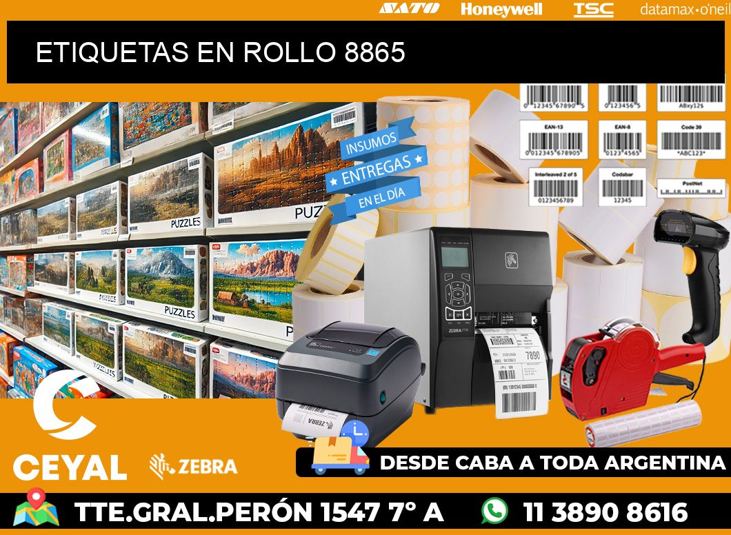 ETIQUETAS EN ROLLO 8865