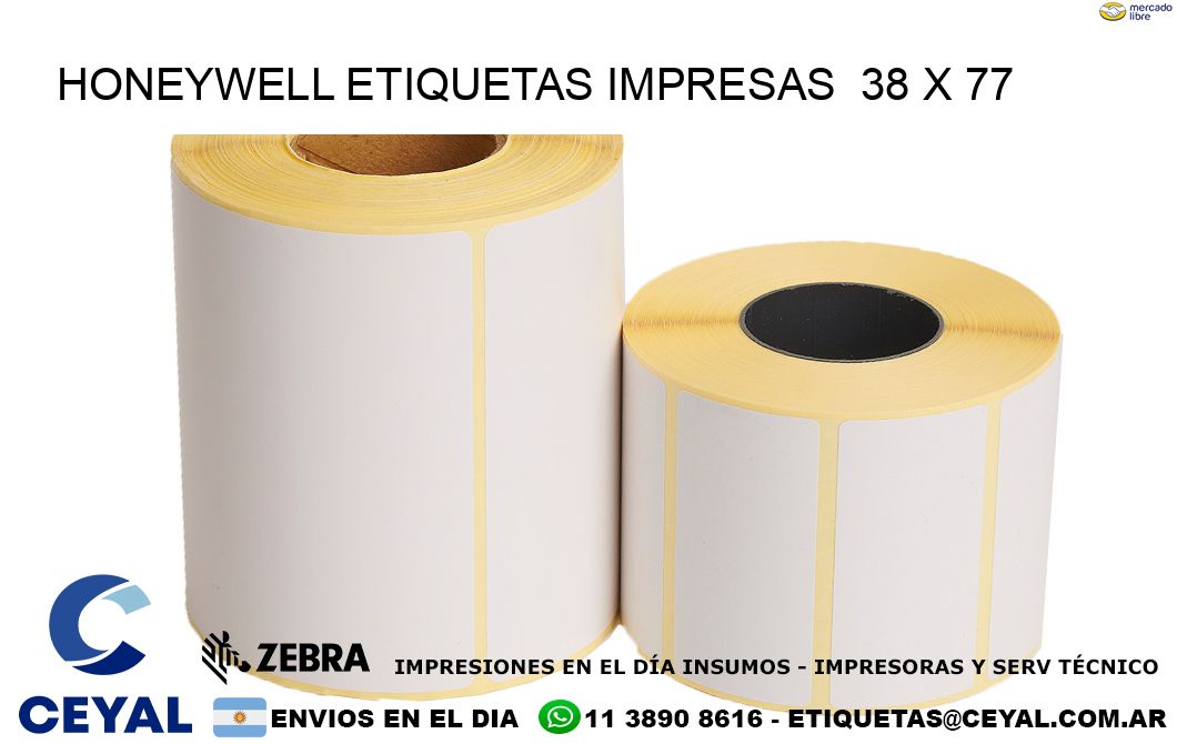 HONEYWELL ETIQUETAS IMPRESAS  38 x 77