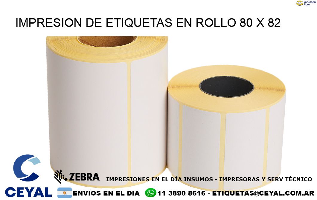 IMPRESION DE ETIQUETAS EN ROLLO 80 x 82