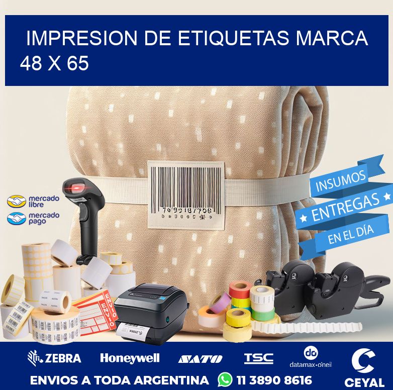 IMPRESION DE ETIQUETAS MARCA 48 x 65
