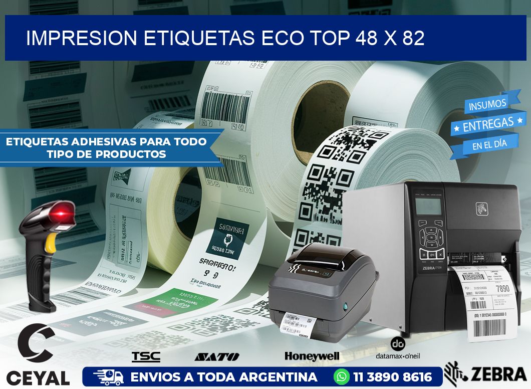 IMPRESION ETIQUETAS ECO TOP 48 x 82