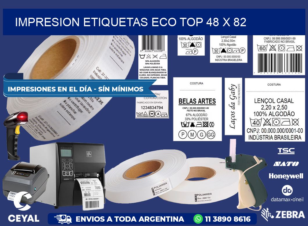 IMPRESION ETIQUETAS ECO TOP 48 x 82