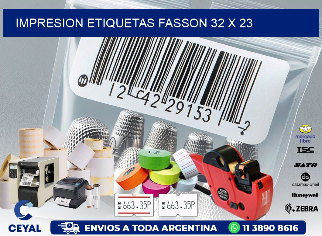 IMPRESION ETIQUETAS FASSON 32 x 23