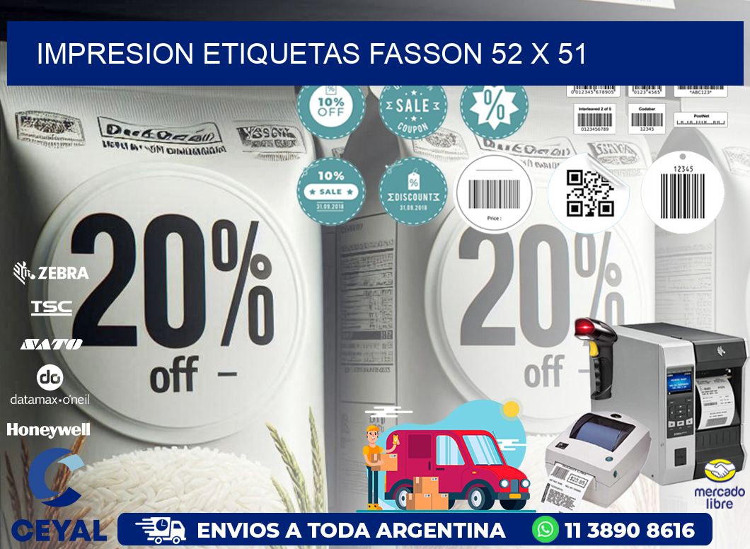 IMPRESION ETIQUETAS FASSON 52 x 51