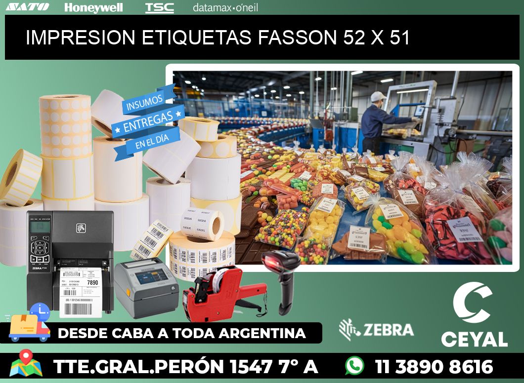 IMPRESION ETIQUETAS FASSON 52 x 51