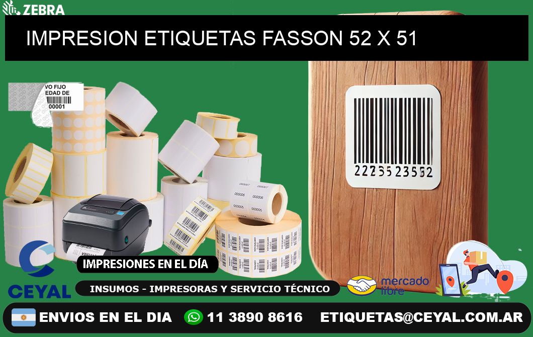 IMPRESION ETIQUETAS FASSON 52 x 51