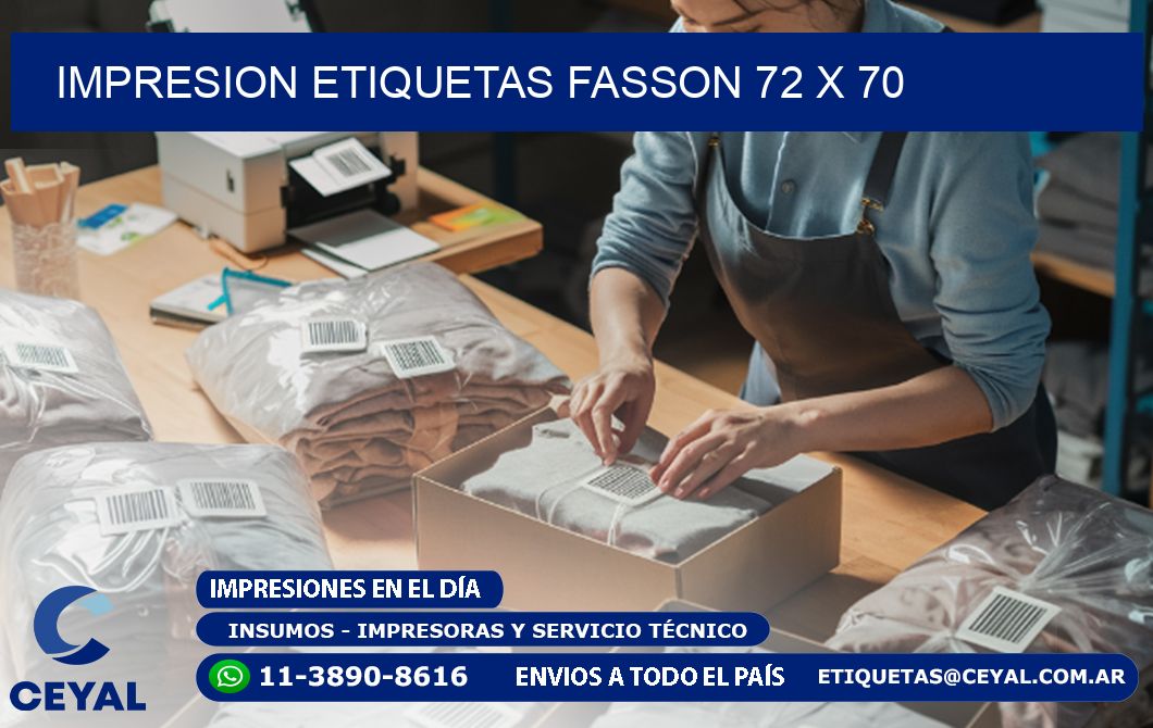 IMPRESION ETIQUETAS FASSON 72 x 70