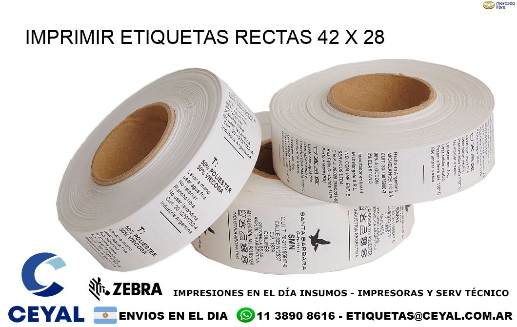 IMPRIMIR ETIQUETAS RECTAS 42 x 28