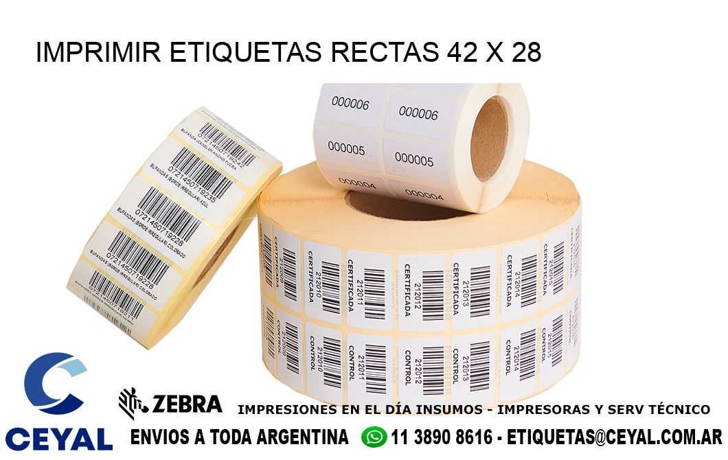 IMPRIMIR ETIQUETAS RECTAS 42 x 28