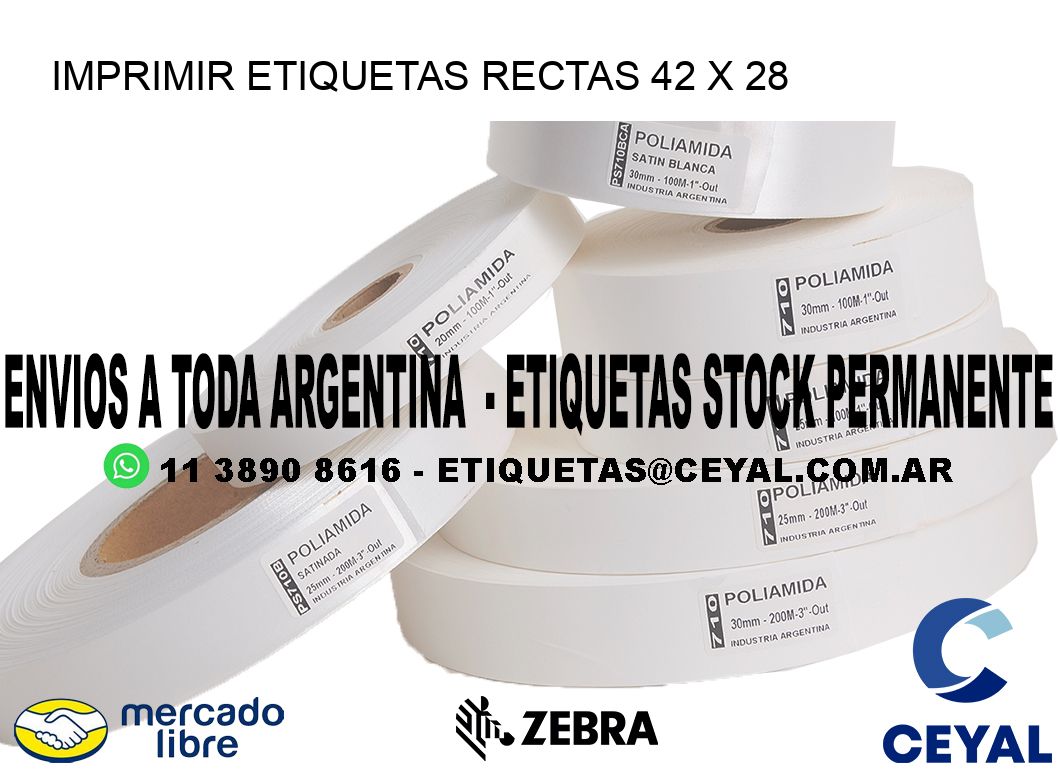 IMPRIMIR ETIQUETAS RECTAS 42 x 28