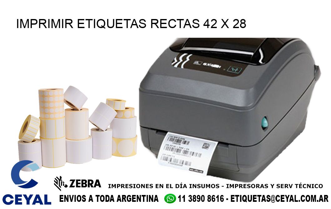 IMPRIMIR ETIQUETAS RECTAS 42 x 28