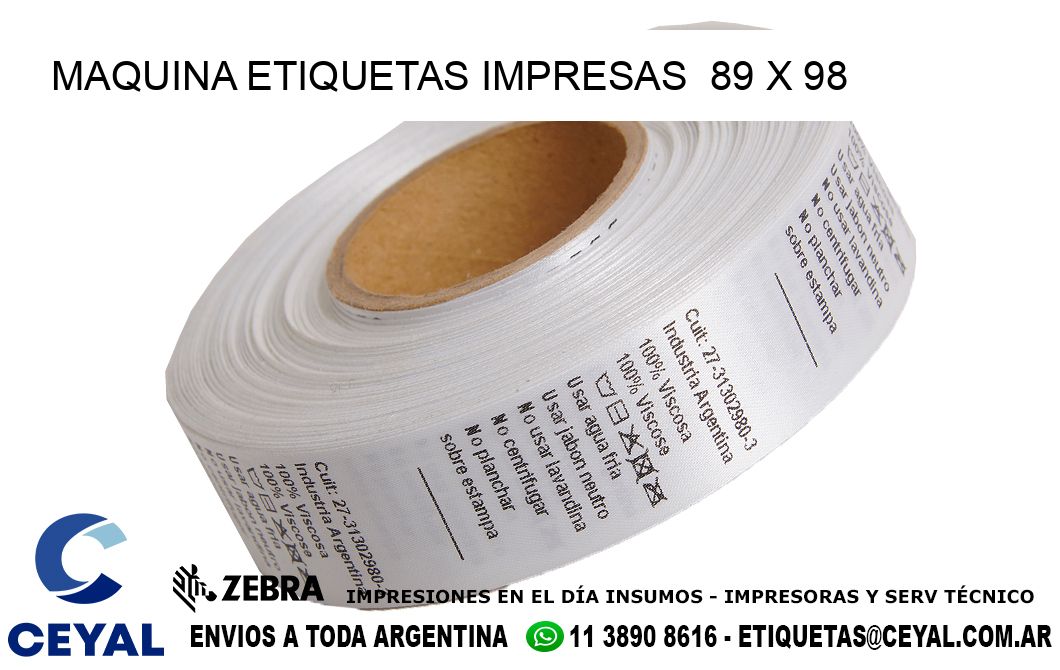 MAQUINA ETIQUETAS IMPRESAS  89 x 98