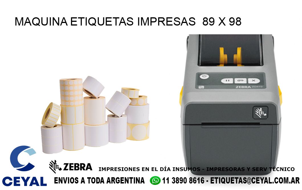 MAQUINA ETIQUETAS IMPRESAS  89 x 98