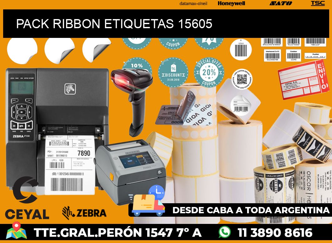 PACK RIBBON ETIQUETAS 15605