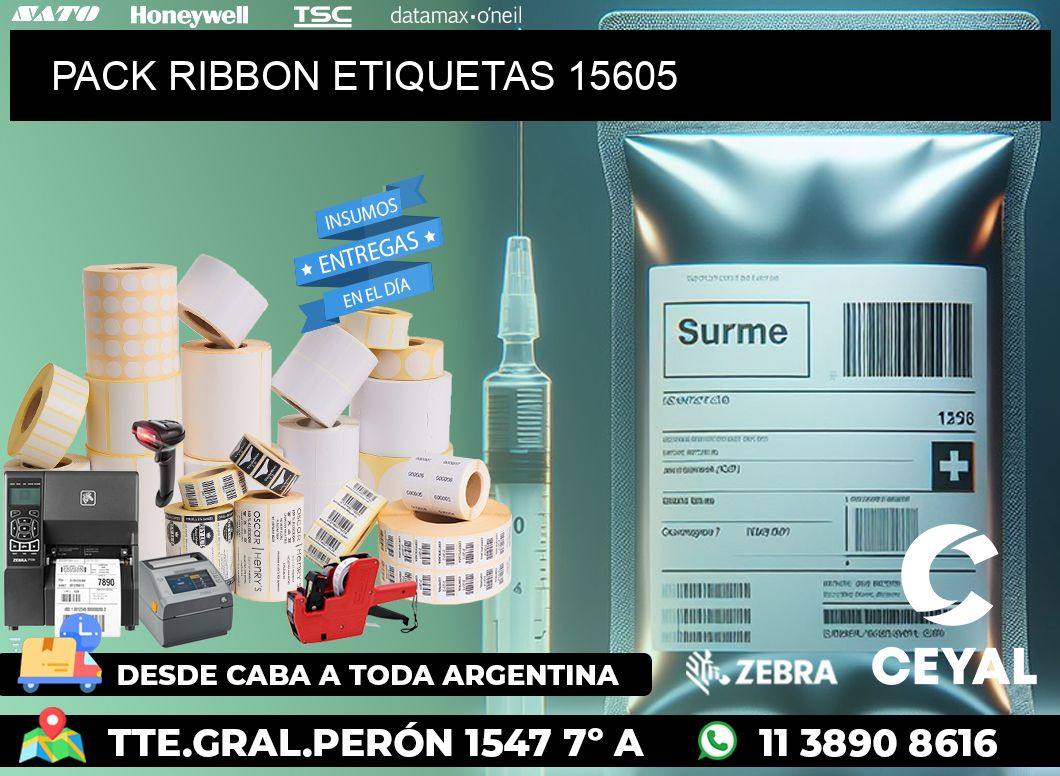 PACK RIBBON ETIQUETAS 15605