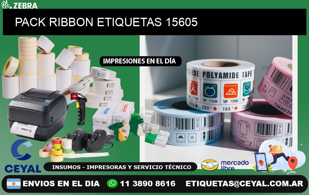 PACK RIBBON ETIQUETAS 15605