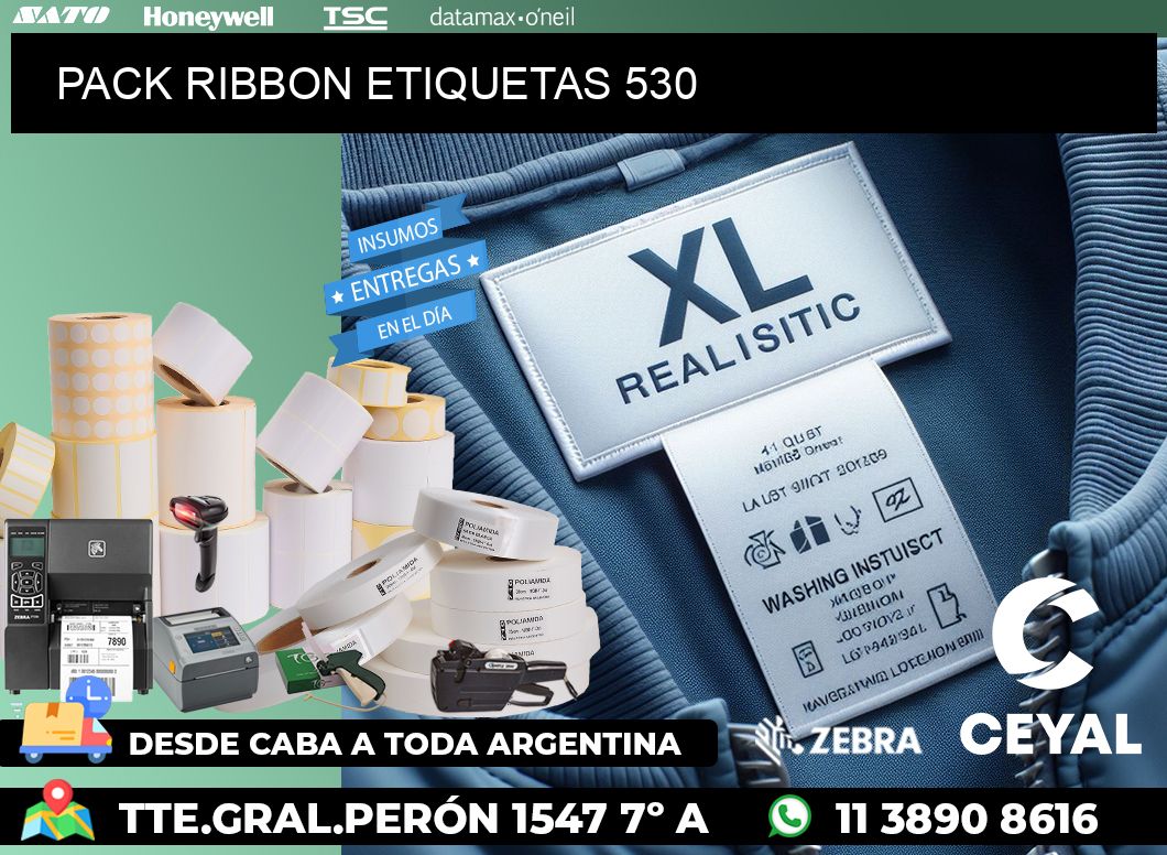 PACK RIBBON ETIQUETAS 530