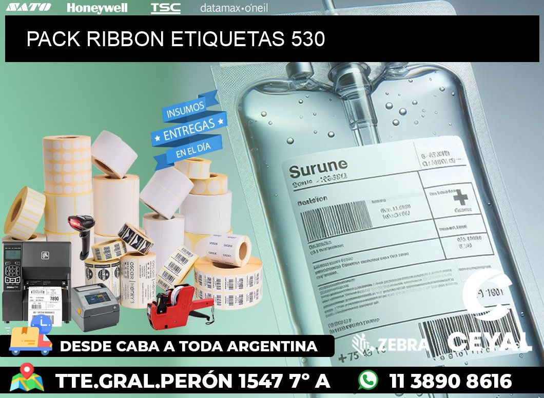 PACK RIBBON ETIQUETAS 530