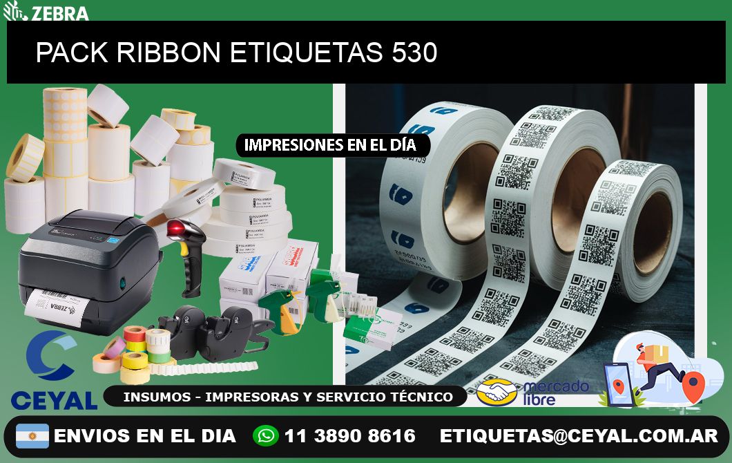 PACK RIBBON ETIQUETAS 530