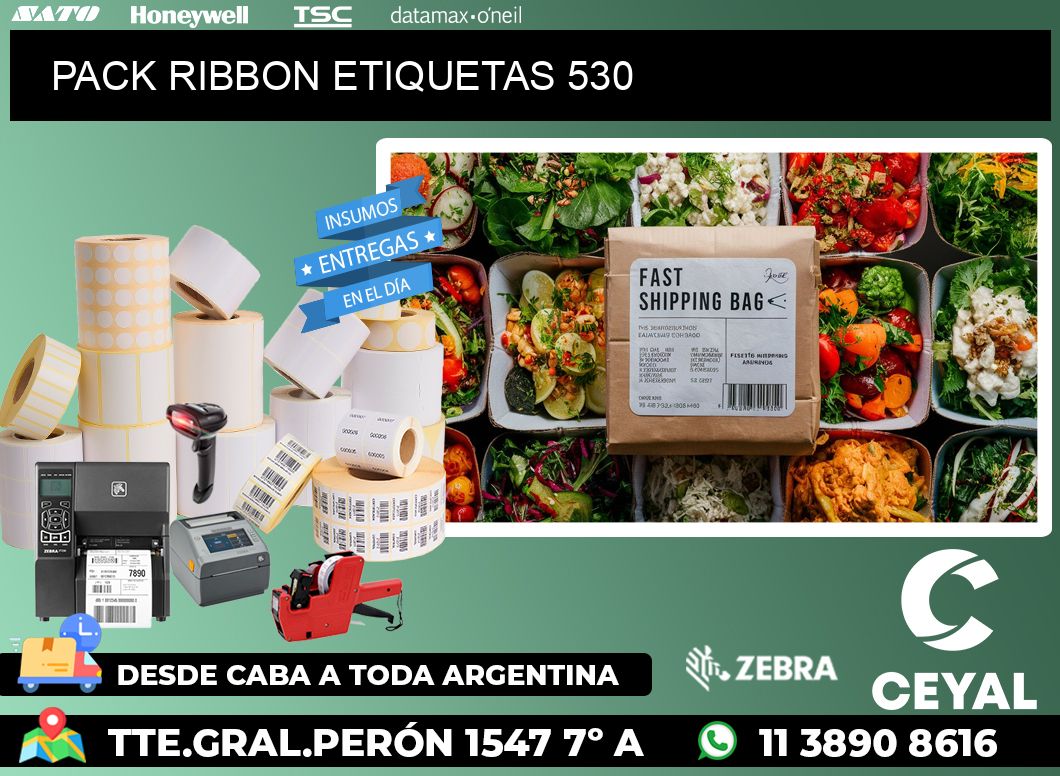 PACK RIBBON ETIQUETAS 530