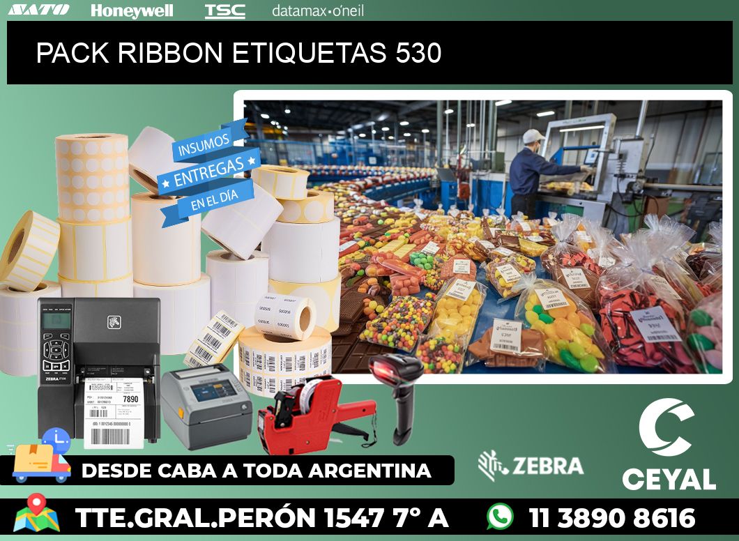 PACK RIBBON ETIQUETAS 530