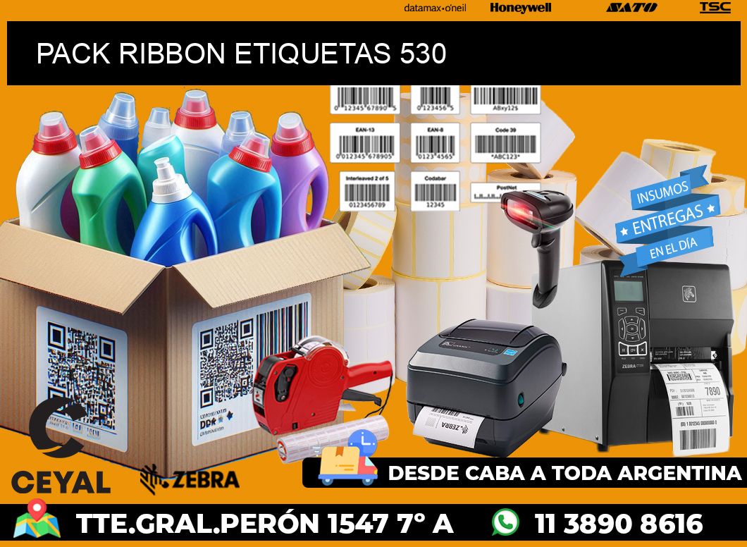 PACK RIBBON ETIQUETAS 530