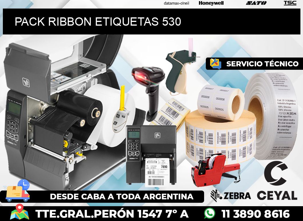 PACK RIBBON ETIQUETAS 530