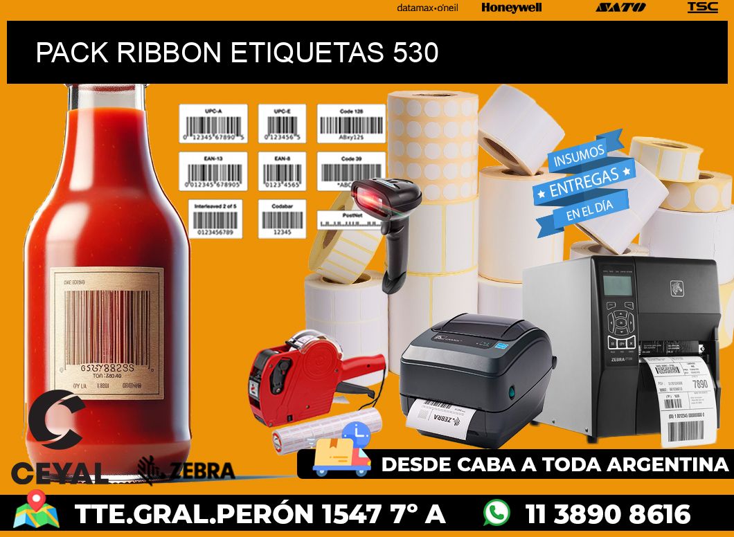 PACK RIBBON ETIQUETAS 530