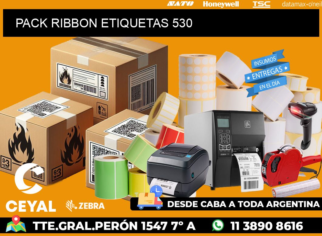 PACK RIBBON ETIQUETAS 530