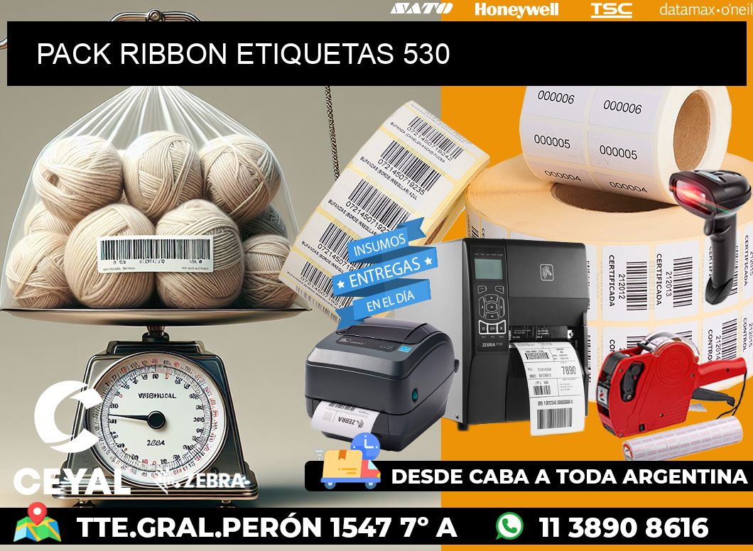 PACK RIBBON ETIQUETAS 530