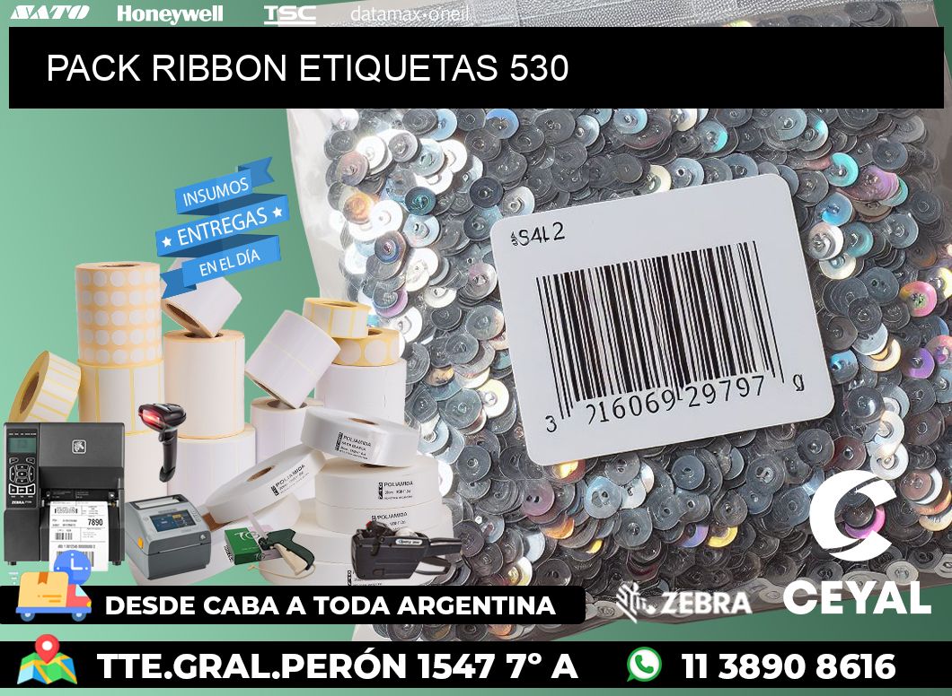 PACK RIBBON ETIQUETAS 530