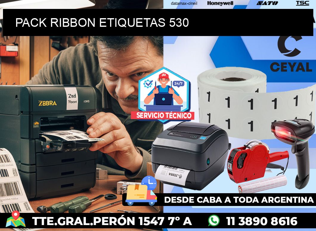 PACK RIBBON ETIQUETAS 530