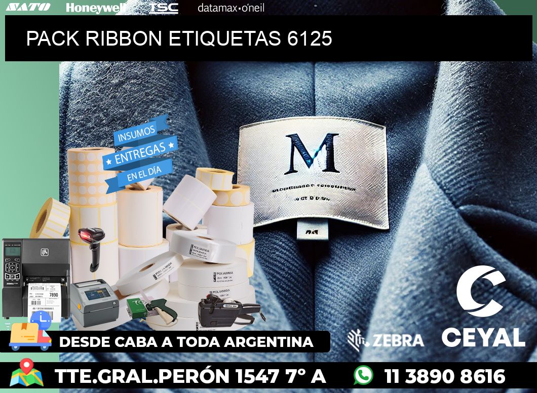 PACK RIBBON ETIQUETAS 6125