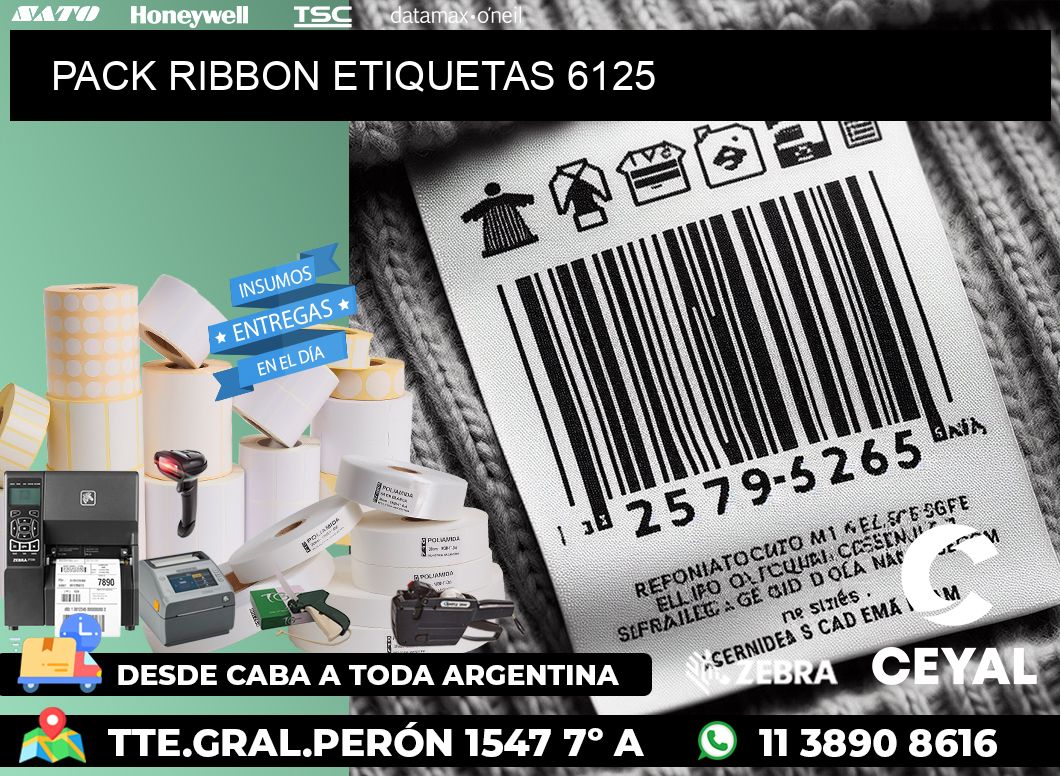 PACK RIBBON ETIQUETAS 6125