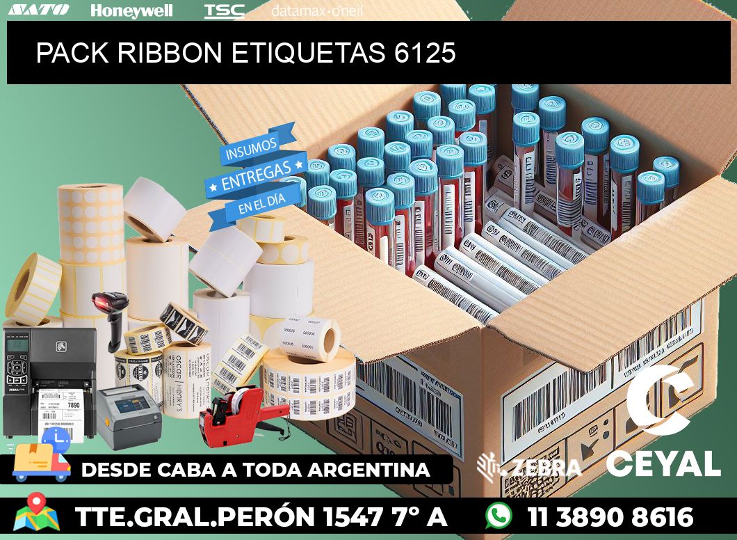 PACK RIBBON ETIQUETAS 6125