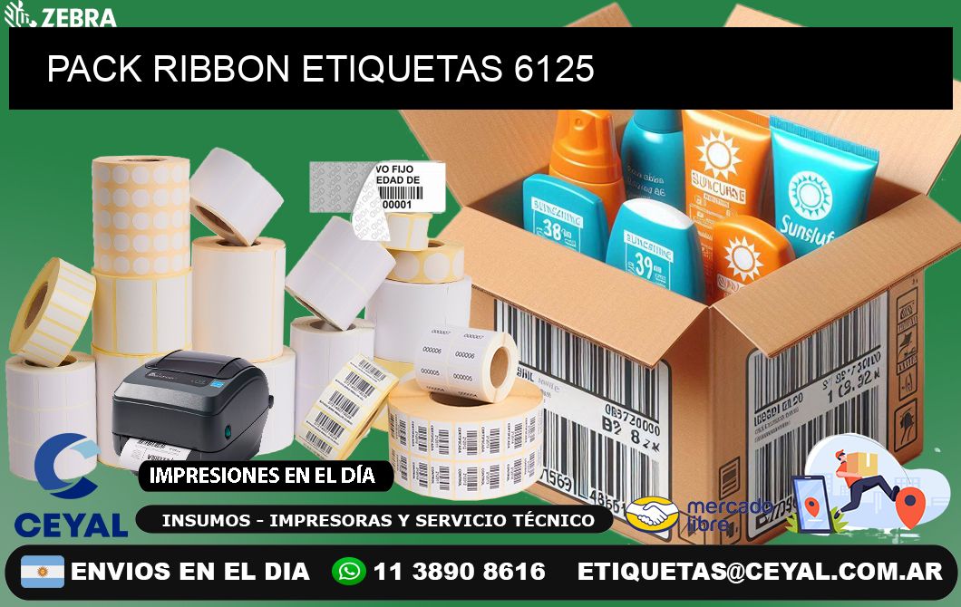 PACK RIBBON ETIQUETAS 6125