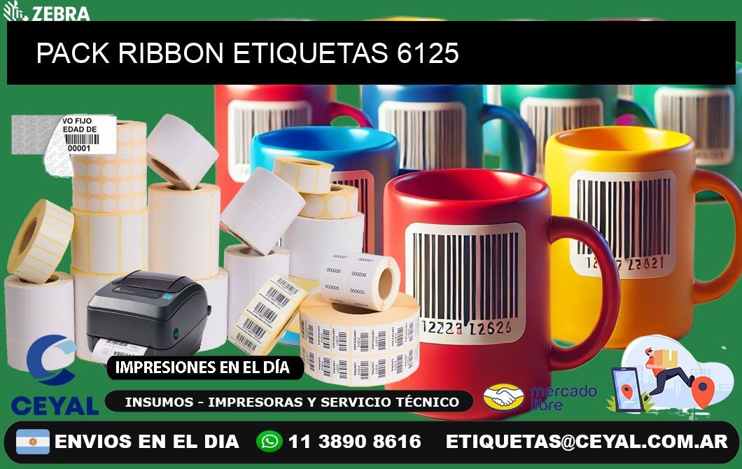 PACK RIBBON ETIQUETAS 6125